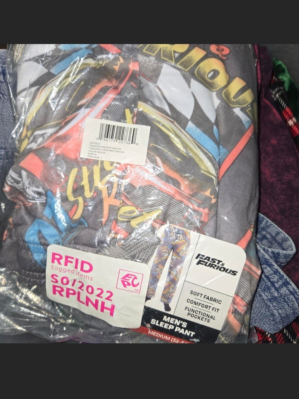 Hot Topic Fast & Furious Graphic Gray Men's Jogger Pants